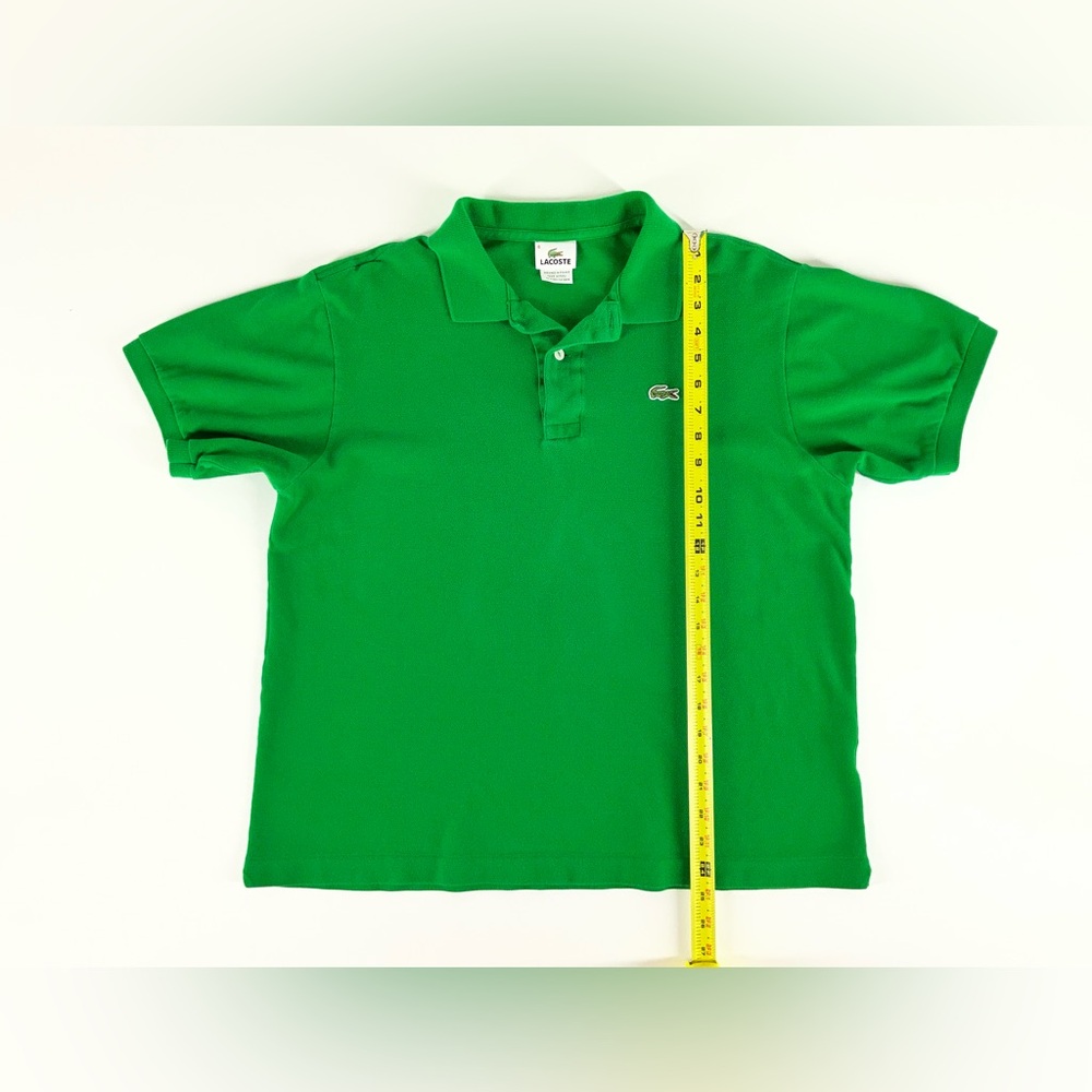 Lacoste Men's Green Cotton Polo Shirt Size 6 / XL Short Sleeve Classic Preppy - Picture 5 of 10